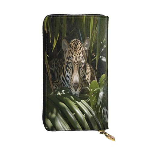 OIBNKCN majestic tiger Premium-Ledergeldbörse mit Metall-Reißverschluss, mehrere Kartenfächer, Bargeldfächer, ideales Geschenk für Sie oder Ihn von OIBNKCN