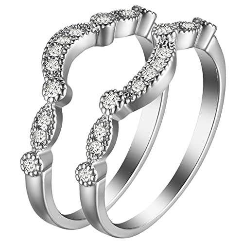 OIDEA Damen Ring mit Zirkonia Silber: Damenring mit Funkelndem Zirkon aus hochwertigem Edelstahl Elegant Ehering Verlobungsring Geschenk für Frauen Größe 57 von OIDEA