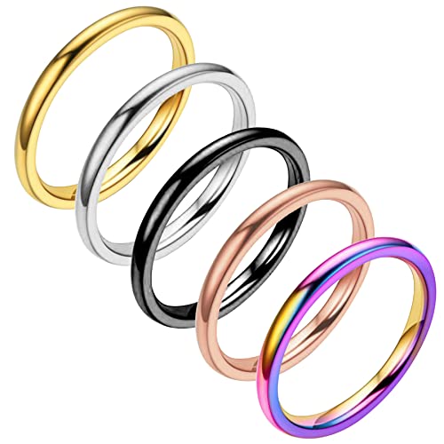 OIDEA Damen Ring Edelstahl Gold: Stapelbar Knöchel Ring Dünner Geschenk für Frauen Mädchen Größe 54 (17.2) von OIDEA