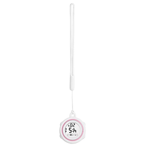 OIDEA Clip-on Digitale Uhr mit Karabiner: Fob Watch Kreis Woche Kalender Wecker Stoppuhr Schnalle Rucksack Rosa Weiß Hellblau, Weiß von OIDEA