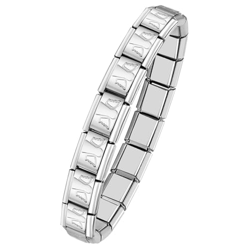 OIDEA Damen Armband Gliederarmkette Engel: Silber Italienisches Stil Kleine Engel Armkette aus Edelstahl Kettenarmband Geschenk für Mädchen Frau Junge OIDEA Damen Armband Gliederarmkette Engel: Silber Italienisches Stil Kleine Engel Armkette aus Edelstahl Kettenarmband Geschenk für Mädchen Frau Junge von OIDEA