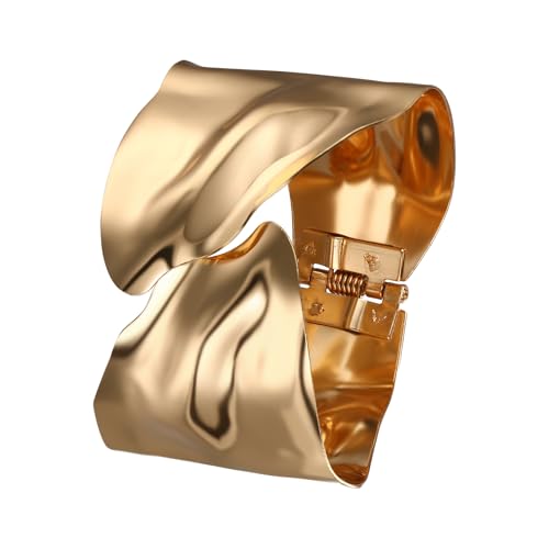 OIDEA Damen Armband Offen Armreif: 14K vergoldet 45 mm breit aus Edelstahl Vintage Handgelenk Armschmuck Geschenk für Frauen Freundin Mutter OIDEA Damen Armband Offen Armreif: 14K vergoldet 45 mm breit aus Edelstahl Vintage Handgelenk Armschmuck Geschenk für Frauen Freundin Mutter von OIDEA