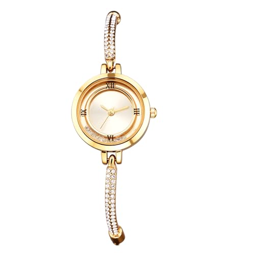OIDEA Damen Armbanduhr mit Strass Schmale: Gold Quarz Analog Damenuhr mit Römischen Zifferblatt Dünnes Band Elegant Geschenk für Frauen Mutter Familie Freundin von OIDEA