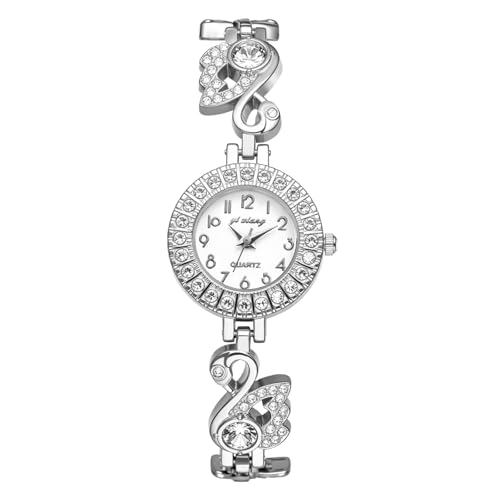 OIDEA Damen-Armbanduhren: elegante Vollstrass-Diamant-kleiner Schwanen-Armband-Quarzuhr-Kleid-Armbanduhr, silber von OIDEA