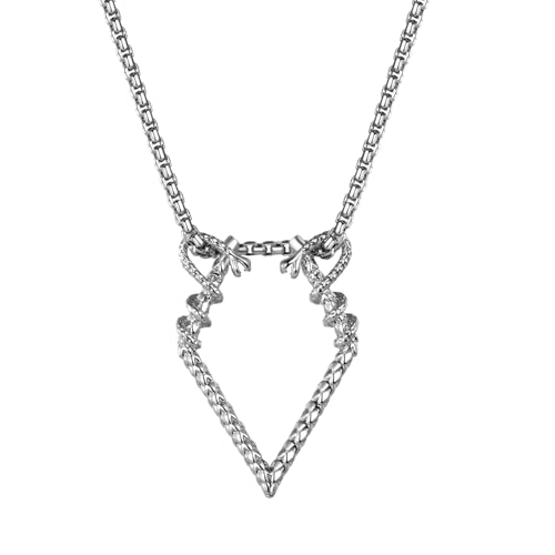 OIDEA Damen Halskette mit Ringhalter Anhänger: Silber Offen Rhombus Schlange Anhänger aus Edelstahl Hochzeit Verlobung Jahrestag Liebesgeschenk für Sie Frau Freundin Verlobte OIDEA Damen Halskette mit Ringhalter Anhänger: Silber Offen Rhombus Schlange Anhänger aus Edelstahl Hochzeit Verlobung Jahrestag Liebesgeschenk für Sie Frau Freundin Verlobte von OIDEA