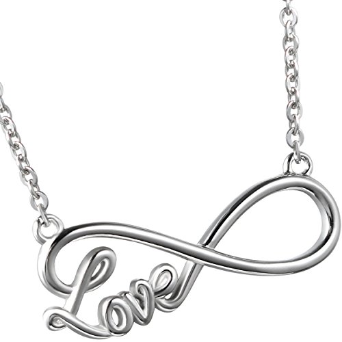 OIDEA Damen Halskette Infinity Anhänger: Elegant Kette mit unendlichkeitszeichen Love aus Edelstahl Geschenk für Frauen Mädchen von OIDEA