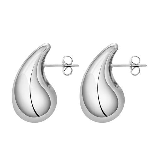 OIDEA Damen Ohrringe Tropfen Ohrstecker: Silber Elegant Stecker Leicht Wassertropfen Ohrschmuck aus Edelstahl minimalistisch Modeschmuck für Frauen und Mädchen Geschenk in Weihnachten Neujahr von OIDEA