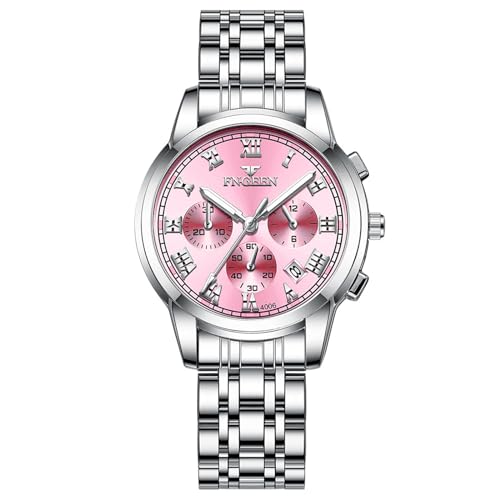 OIDEA Damen Uhren Armbanduhr Kalender: Silber Paar Armband Uhr Analog Quarz Edelstahl Wasserdicht mit rosa beleuchtenden Römischer Zifferblatt Geschenke für Frauen Freundin Schwester Familie OIDEA Damen Uhren Armbanduhr Kalender: Silber Paar Armband Uhr Analog Quarz Edelstahl Wasserdicht mit rosa beleuchtenden Römischer Zifferblatt Geschenke für Frauen Freundin Schwester Familie von OIDEA