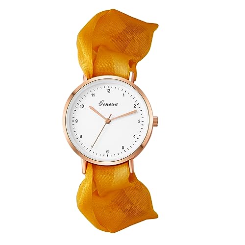 OIDEA Damen Uhren elastisch Haarband: Gelb eifache Armbanduhr Analog Quarz mit Haargummi Elastisch Armband Geschenk für Frauen Mädchen OIDEA Damen Uhren elastisch Haarband: Gelb eifache Armbanduhr Analog Quarz mit Haargummi Elastisch Armband Geschenk für Frauen Mädchen von OIDEA