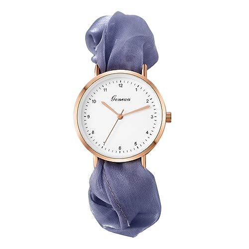 OIDEA Damen Uhren elastisch Haarband: Grau eifache Armbanduhr Analog Quarz mit Haargummi Elastisch Armband Geschenk für Frauen Mädchen von OIDEA