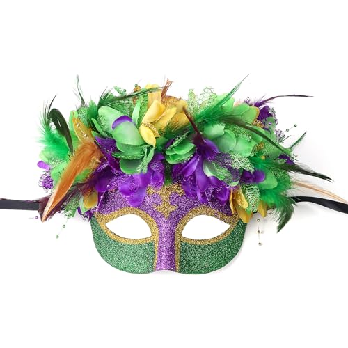 OIDEA Damen Venezianische Maske Maskenball: Maskerade Maske Faschingsmasken Venedig Karneval Federmasken Halloween Irische Ostermasken Rollenspiel Maskenball Kostüm Party von OIDEA