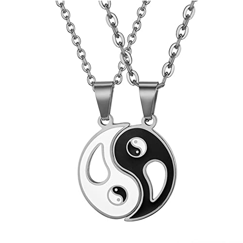 OIDEA Paar Halskette Yin Yang Anhänger Personalisiert, 2 Stück Puzzle Pärchen Kette aus Edelstahl mit Tai Chi Anhänger für Herren Damen Geschenk für Partner Paare Freund OIDEA Paar Halskette Yin Yang Anhänger Personalisiert, 2 Stück Puzzle Pärchen Kette aus Edelstahl mit Tai Chi Anhänger für Herren Damen Geschenk für Partner Paare Freund von OIDEA