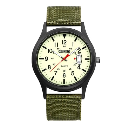 OIDEA Herren Armbanduhr Militär Uhr: Grün Nylon Band mit Arabischen Weiß Zifferblatt Datum Analog Quarz Uhren Armee Taktische Sportuhr Geschenk für Männer Vater Familie Freund OIDEA Herren Armbanduhr Militär Uhr: Grün Nylon Band mit Arabischen Weiß Zifferblatt Datum Analog Quarz Uhren Armee Taktische Sportuhr Geschenk für Männer Vater Familie Freund von OIDEA