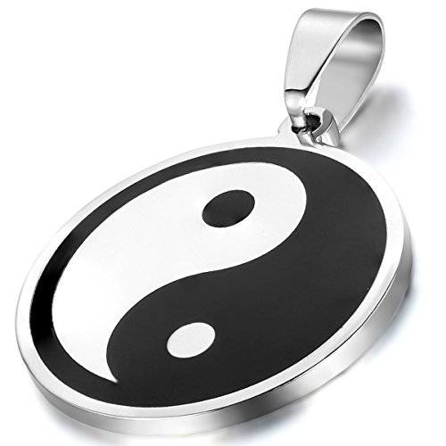 OIDEA Herren Halskette Yin Yang: Vintage Taichi Anhänger mit Kette aus Edelstahl acht Trigramme Unisex Schmuck Geschenk für Männer Frauen von OIDEA