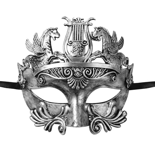 OIDEA Herren Maske Venezianische Maskerade: Cosplay Fasching Verkleidung Maskenball römische Soldatenmaskerade Karneval Party Phantom der Oper Halloween Retro Kostüm Halbegesichtsmaske von OIDEA