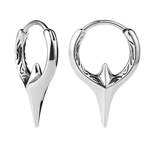 OIDEA Herren Ohrringe Wikinger Creolen: Creolen mit Spitzenform aus Edelstahl Retro Stil Vintage Ohrstecker Clip on Ohrschmuck Geschenk für Männer Wikinger Fans von OIDEA