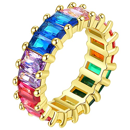 OIDEA Herren Ring mit Zirkonia aus Edelstahl: Silber Herrenring Hip Pop Weiß Zirkon Geschenk für Männer Unisex Größe (16.6) von OIDEA