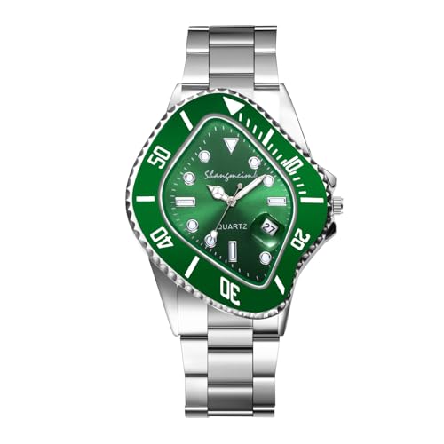 OIDEA Herren Uhren Armbanduhr Kalender: Grün Armband Uhr Analog Quarz Edelstahl mit Digitale Zifferblatt Männer Freund Bruder Vater OIDEA Herren Uhren Armbanduhr Kalender: Grün Armband Uhr Analog Quarz Edelstahl mit Digitale Zifferblatt Männer Freund Bruder Vater von OIDEA