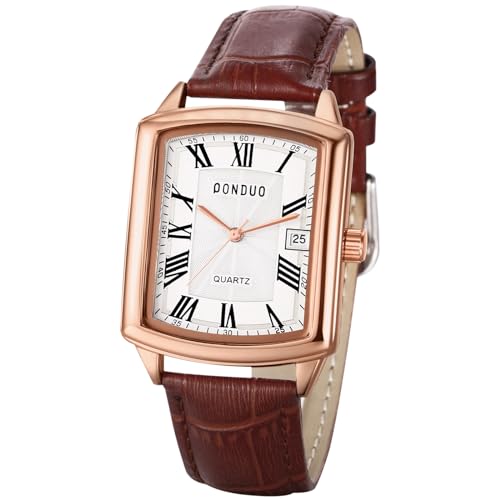 OIDEA Herren Uhren Leder Rechteckig: Braun Armbanduhr Analog Quarz Herrenuhr Datum Kalender Uhr Römische Ziffern Geschäfts Beiläufige Wasserdicht mit Leder Armband Geschenk für Männer OIDEA Herren Uhren Leder Rechteckig: Braun Armbanduhr Analog Quarz Herrenuhr Datum Kalender Uhr Römische Ziffern Geschäfts Beiläufige Wasserdicht mit Leder Armband Geschenk für Männer von OIDEA