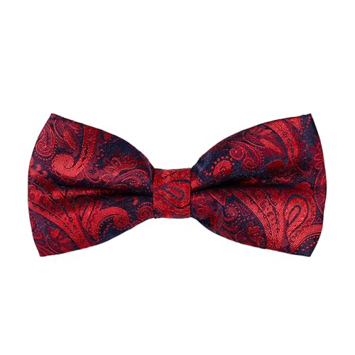 OIDEA Herren vorgebundene Fliege Rot: Verstellbares Stylisches Design aus Polyester mit Jacquard-Muster Perfekt für formelle Anlässe wie Hochzeiten Galas & Partys von OIDEA