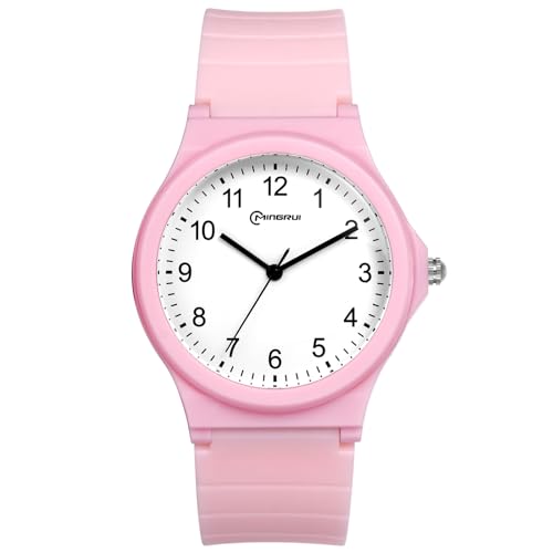 OIDEA Kinderuhr Analog Silikon Armbanduhr: Pink Rosa Analog Quarz 10m wasserdichte Uhr mit Silikon Armband Geschenk für Mädchen Junge Sohn Tochter Freund Kinder von OIDEA
