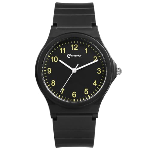 OIDEA Kinderuhr Analog Silikon Armbanduhr: Schwarz Analog Quarz 10m wasserdichte Uhr mit Silikon Armband mit arabischen Zahlen Zifferblatt Geschenk für Mädchen Junge Sohn Tochter Freund Kinder von OIDEA