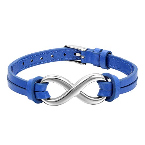 OIDEA Armband mit unendlichkeitszeichen, Elegant 23CM Leder Armreifen Verstellbar, Blau OIDEA Armband mit unendlichkeitszeichen, Elegant 23CM Leder Armreifen Verstellbar, Blau von OIDEA