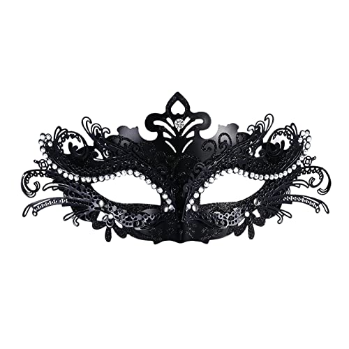 OIDEA Metall Maske Kostüme Strasssteine: Schwarz Damen Metall Maskerade Sexy Venezianische Augenmaske für Halloween Karneval Fasching Party OIDEA Metall Maske Kostüme Strasssteine: Schwarz Damen Metall Maskerade Sexy Venezianische Augenmaske für Halloween Karneval Fasching Party von OIDEA