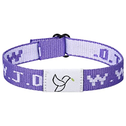 OIDEA Unisex NFC Armband WWJD: Lila Christlich Bibel Armband aus Polyester verstellbar Schmuck Geschenk für Herren Damen von OIDEA