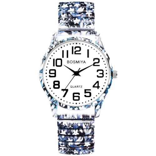 OIDEA Unisex Uhren elastisch Böhmisch: Schwarz Muster Blumen Armbanduhr Analog Quarz mit Großem digital Zifferblatt Klare Uhr Geschenk für Herren Damen OIDEA Unisex Uhren elastisch Böhmisch: Schwarz Muster Blumen Armbanduhr Analog Quarz mit Großem digital Zifferblatt Klare Uhr Geschenk für Herren Damen von OIDEA