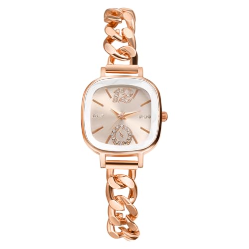 Oidea Quadratische kubanische Armbanduhr für Damen: zierliche Zirkonia-Diamanten, rechteckiges Zifferblatt, analog, Quarz-Armbanduhr, verstellbar, Business-Casual-Damenuhr, Quadratisches Zifferblatt, von OIDEA