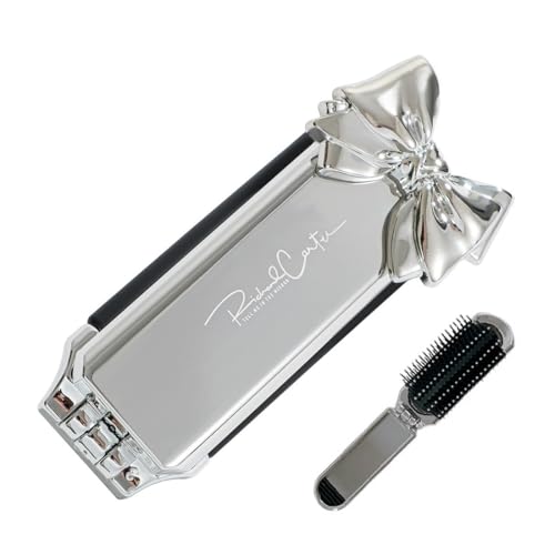 OIGWBPH Reise Haarbürste mit Spiegel Faltbare Mini Haarbürste Pocket Reisebürste Klapp Haarmassagekamm Tragbare Haar-Styling Kamm für Männer Mädchen Frauen von OIGWBPH