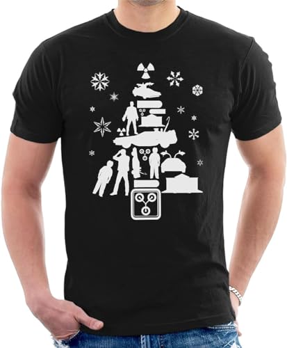 Back to The Future Christmas Tree Silhouette White Men's T-Shirt T-Shirts & Hemden(Large) von OIU967T16VXJ