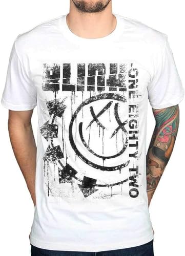 Blink 182 Spelled Out Jumbo Print T Shirt Merch T-Shirts & Hemden(X-Large) von OIU967T16VXJ