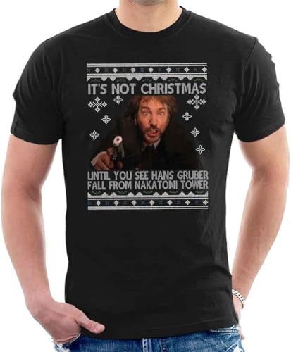 Die Hard Its Not Christmas Unil Hans Gruber Falls from Nakatomi Tower Knit Pattern Men's T-Shirt T-Shirts & Hemden(Large) von OIU967T16VXJ
