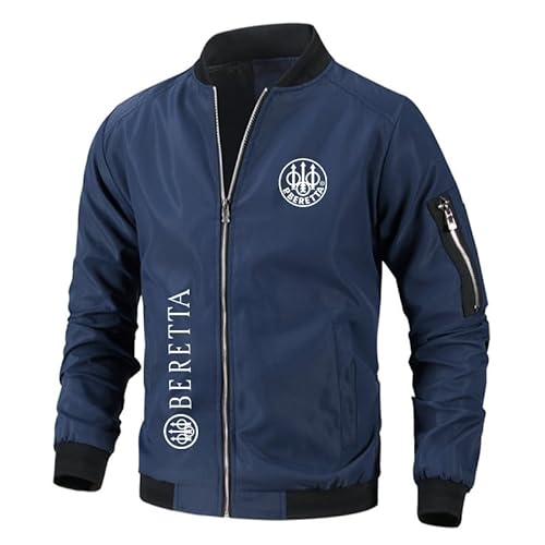 OIUBCW Herren Casual Baseball Kleidung Frühling/Herbst Be.re_tta Gedruckt Outdoor Casual Sport Jacken (blue,XL) von OIUBCW