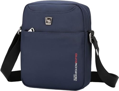 OIWAS Herrentasche Klein Umhängetaschen Herren Crossbody Bag Tasche Umhängen Männer Mini Schultertasche für Freizeit Urlaub Ausflug Spaziergang und Wandern (Blau) von OIWAS