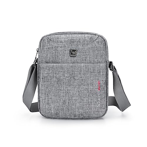 OIWAS Kleine Messenger Bag Crossbody Umhängetaschen für Herren, Mini Sling Pack Handtasche Herren Nylon Reise Geldbörse, Grau von OIWAS