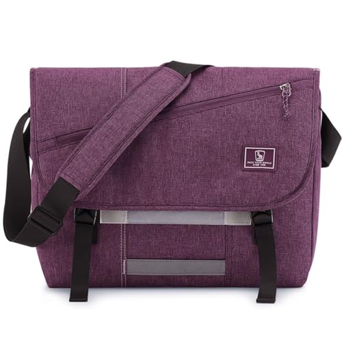 OIWAS Messenger Bag für Damen – Canvas 14 Zoll Laptop Satchel Computer Aktentasche Herren Crossbody Bag Schulrucksack von OIWAS