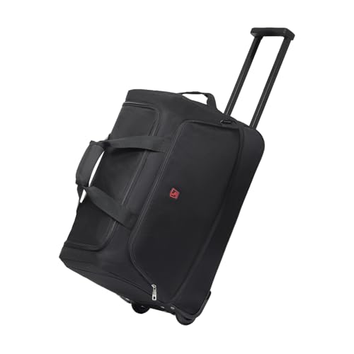 OIWAS Reisetasche mit Rollen kleine 55L Business Trolley Handgepäck Sporttasche Weekender Damen und Herren Erweiterung Schwarz von OIWAS