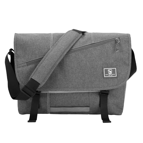 OIWAS Umhängetasche Herren Groß Messenger Bag Arbeitstasche Männer Schultertasche Kuriertasche Tablet Business Laptoptasche Herrentasche Büro Uni Reise Alltag für 14 Zoll Laptop Grau von OIWAS