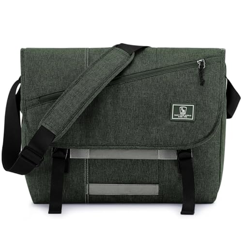OIWAS Umhängetaschen Herren Groß für 15.6 Zoll Laptop Messenger Bag Männer Arbeitstasche Laptoptasche Kuriertasche Damen Tablet Business Aktentasche Tasche Büro Uni Reise Alltag Armee Grün von OIWAS
