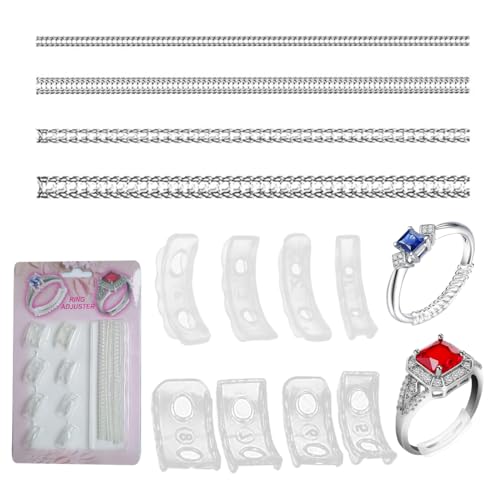 12 Stück Ringverkleinerer, Ring Verkleinerung Unsichtbar, Ringverkleinerer Unsichtbar Silikon Ring Verkleinerung für Breite Ringe Unsichtbarer Ringgrößenversteller für lose Ringe Männer und Frauen von OIXEYA