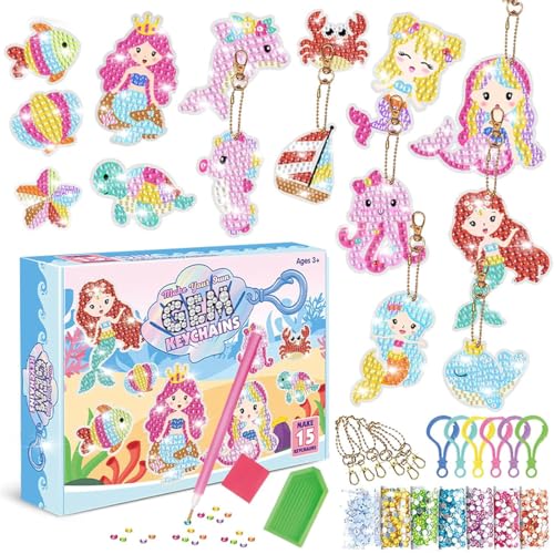 15 Stück Diamant Painting Kinder, Diamond Painting Kinder, 5D Meerjungfrau Diamond Painting Schlüsselanhänger, Schultüte Füllung, Bastelset Kinder ab 6 Jahre, Schulanfang Mädchen Geschenke 4-12 jahre 15 Stück Diamant Painting Kinder, Diamond Painting Kinder, 5D Meerjungfrau Diamond Painting Schlüsselanhänger, Schultüte Füllung, Bastelset Kinder ab 6 Jahre, Schulanfang Mädchen Geschenke 4-12 jahre von OIXEYA