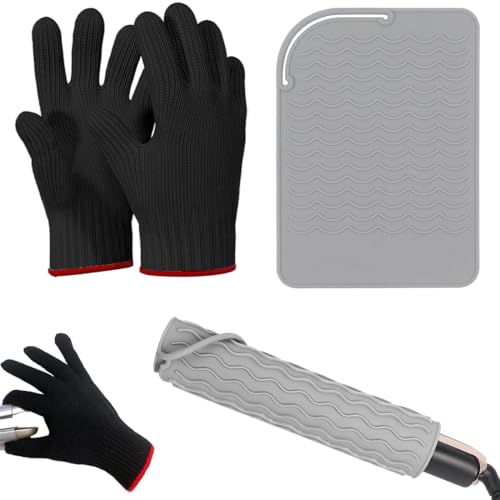 OIXEYA 2 Stück Professionelle Hitzebeständige Handschuhe mit Wärmeisolierendem Kissen für Das Haarstyling Hitze für Locken, Glätteisen und Lockenstab OIXEYA 2 Stück Professionelle Hitzebeständige Handschuhe mit Wärmeisolierendem Kissen für Das Haarstyling Hitze für Locken, Glätteisen und Lockenstab von OIXEYA