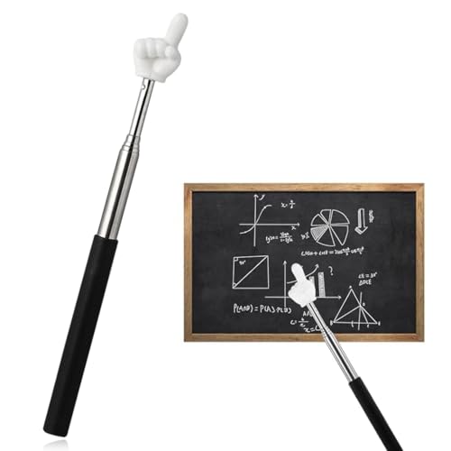 Zeigestab Finger, Zeigestab Ausziehbar, Zeigefinger Stab, 70cm Ausziehbar Teleskopstab, Rostfreier Stahl, für Lehrer Whiteboard Tafel Zeiger für Präsentationen, Formate, Seminare von OIXEYA