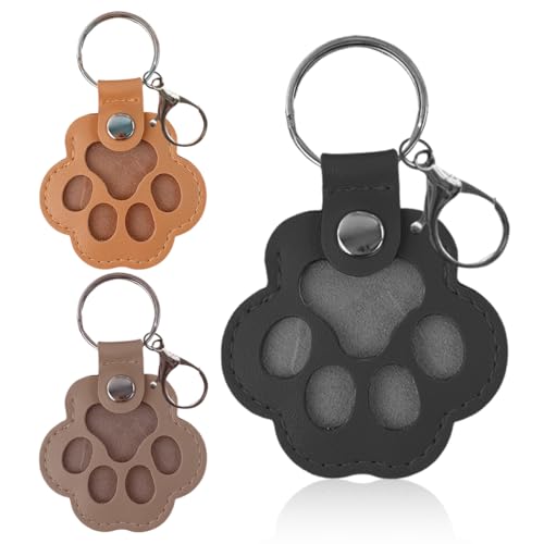 3 Schlüsselanhänger mit Hundefell-Aufbewahrung, Tierhaar-Andenken-Schlüsselanhänger, niedlicher Lederpfoten-Schlüsselanhänger,Haustier-Gedenkgeschenke für Tasche 3 Schlüsselanhänger mit Hundefell-Aufbewahrung, Tierhaar-Andenken-Schlüsselanhänger, niedlicher Lederpfoten-Schlüsselanhänger,Haustier-Gedenkgeschenke für Tasche von OIXYAZ