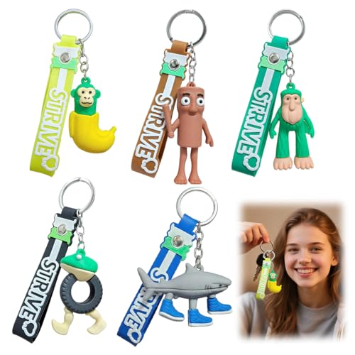 OIXYA Italian Brainrot,Brain Red,Tung Sahur Action Figure Keyring,Schlüsselanhänger,Italian Brain Red Animals Keyring,Red Tung Sahur Keyring(Pack of 5 Key Rings) von OIXYAZ