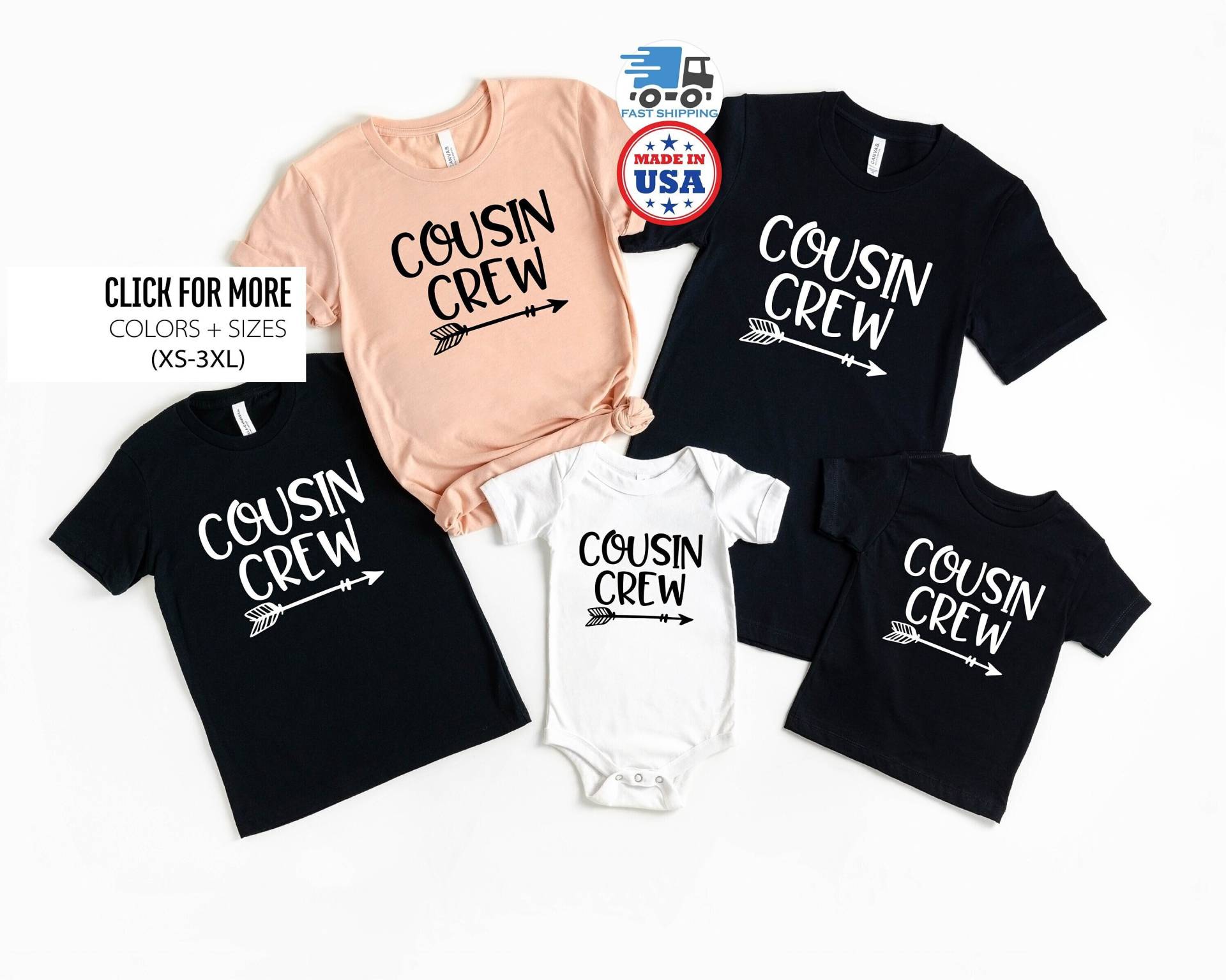 Cousin Crew Tshirts, Passendes Shirt, Unisex Kleidung, Liebhaber Tshirt, Süße Crewneck, Passende Familie Shirts, Geschenk von OJEYAPPAREL