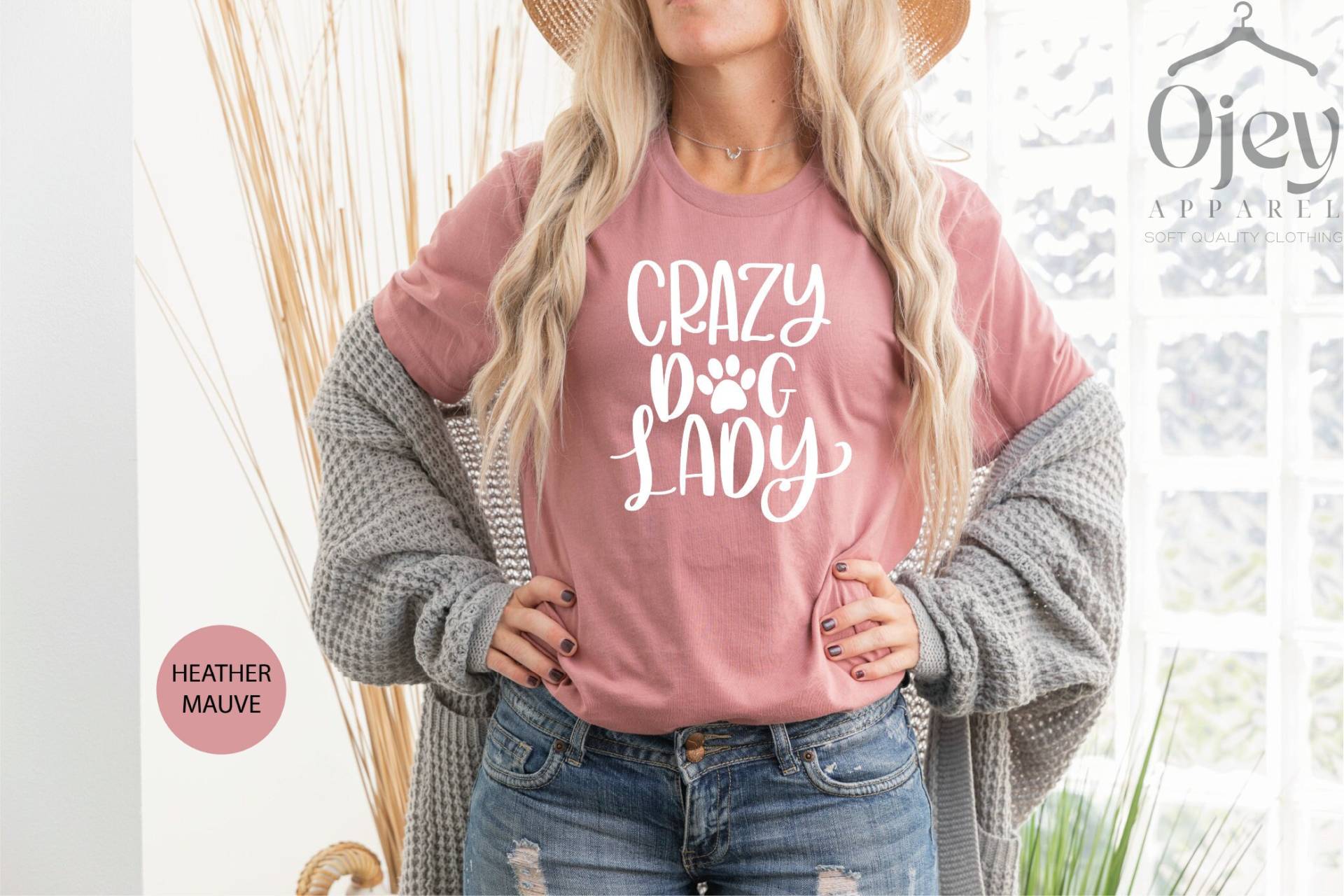 Crazy Dog Lady Shirt, Hunde T-Shirts, Mama Hundeliebhaber Shirts, Geschenk Für Hundeliebhaber, Hundepfoten Tages Shirts von OJEYAPPAREL